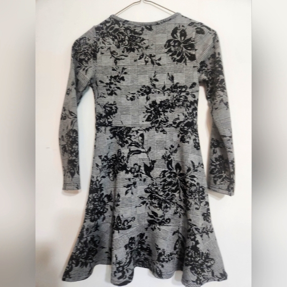 Girls Size 7 8 CHILDRENS PLACE Dress Long Sleeve Black Floral Plaid CASUAL New - Picture 2 of 12